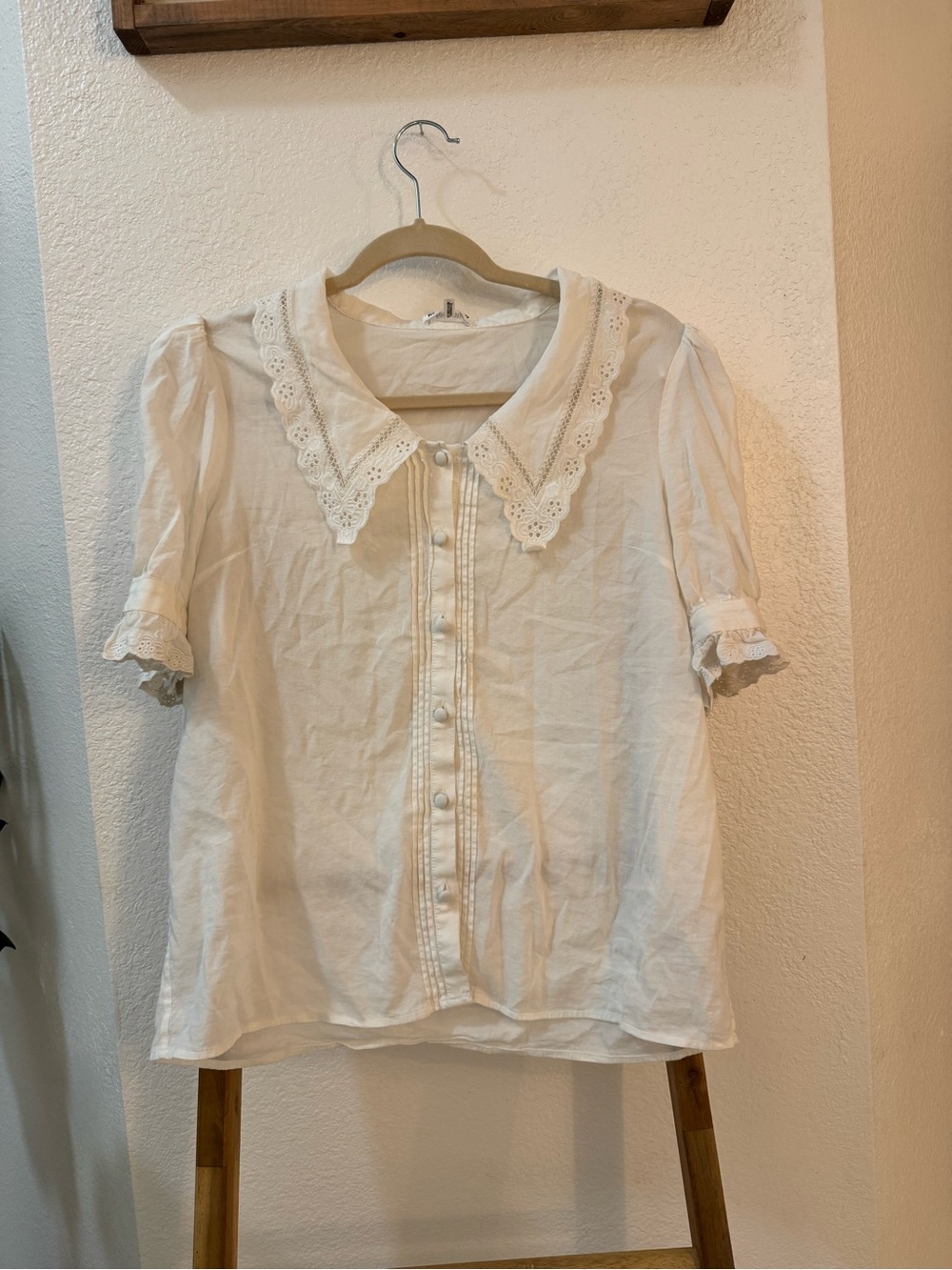 Reformation Cream Button-Up Top